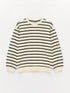 LC Waikiki Crew Neck Striped Girl's Sweatshirt and Tights